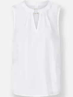 Ärmellose Bluse mit Schmuck-Detail