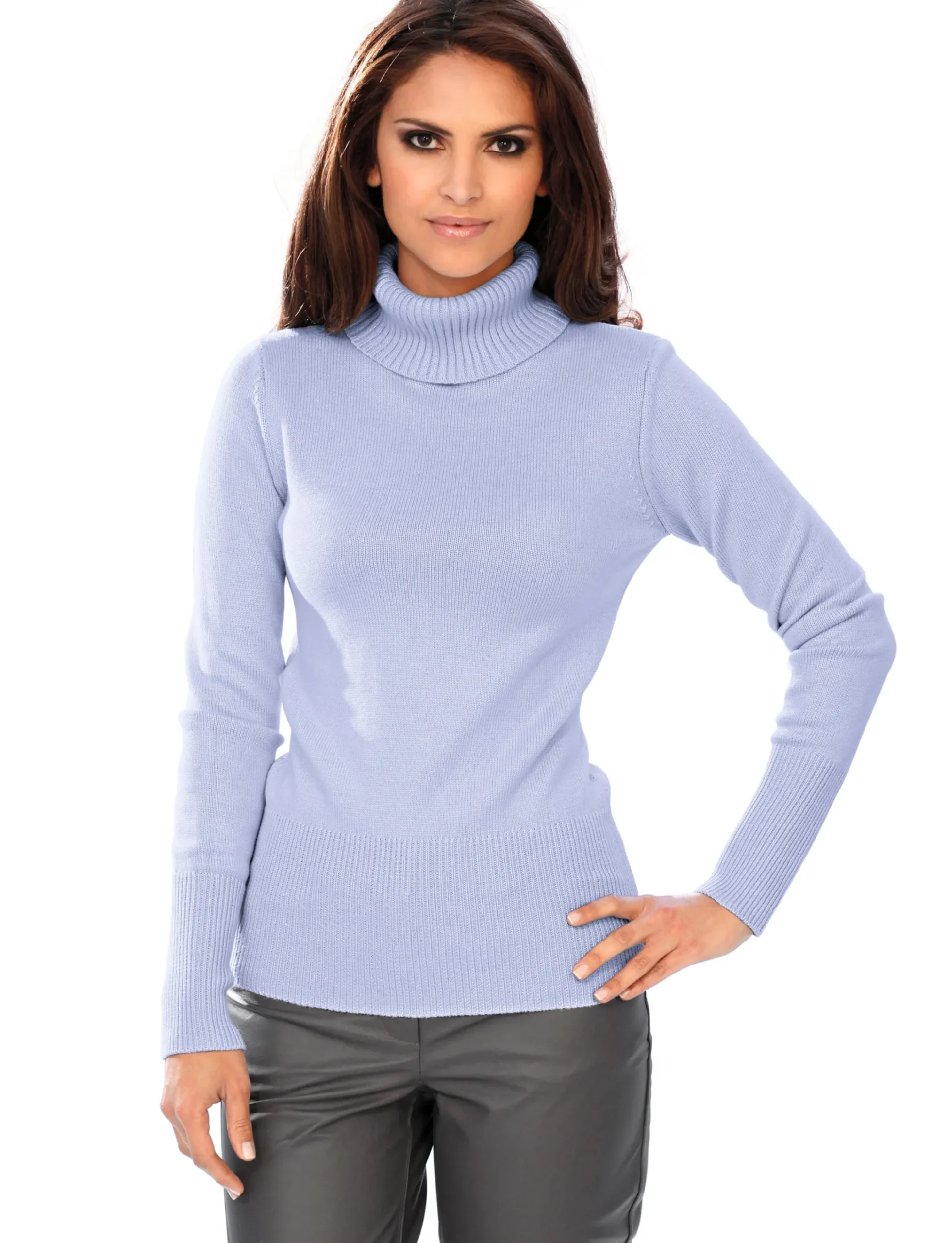 Rollkragenpullover mit Kaschmir-Anteil