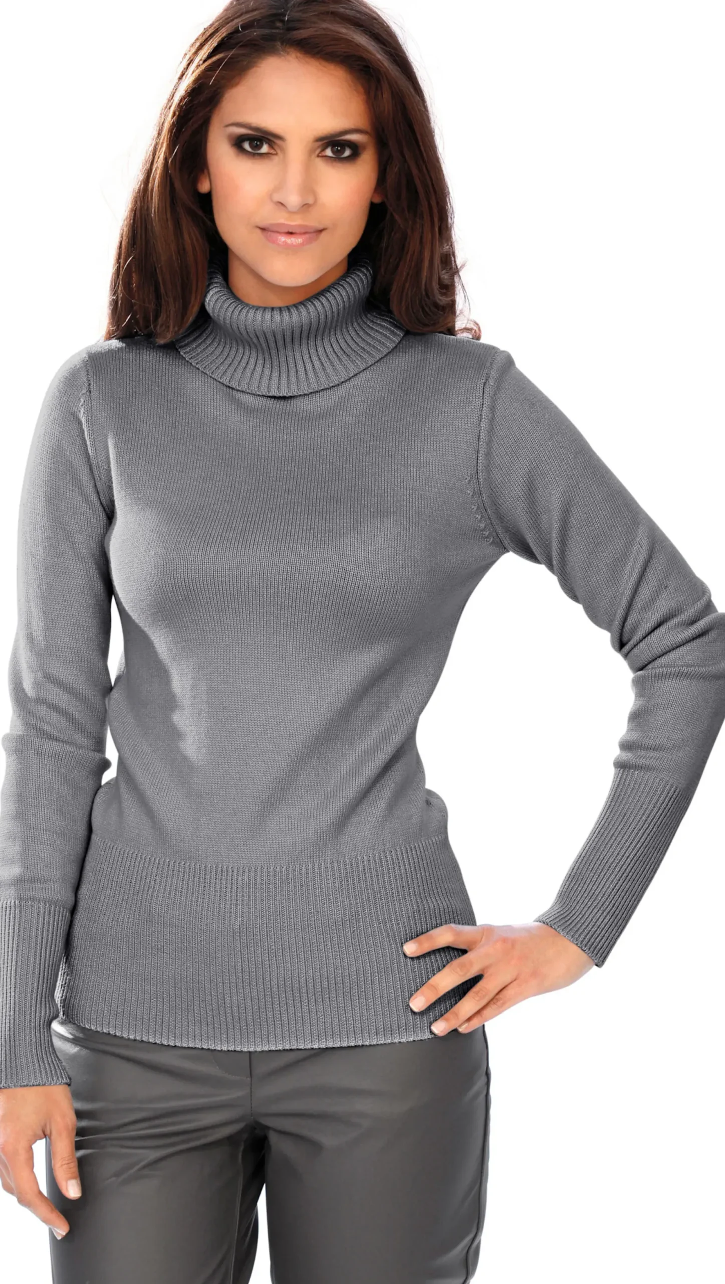 Rollkragenpullover mit Kaschmir-Anteil