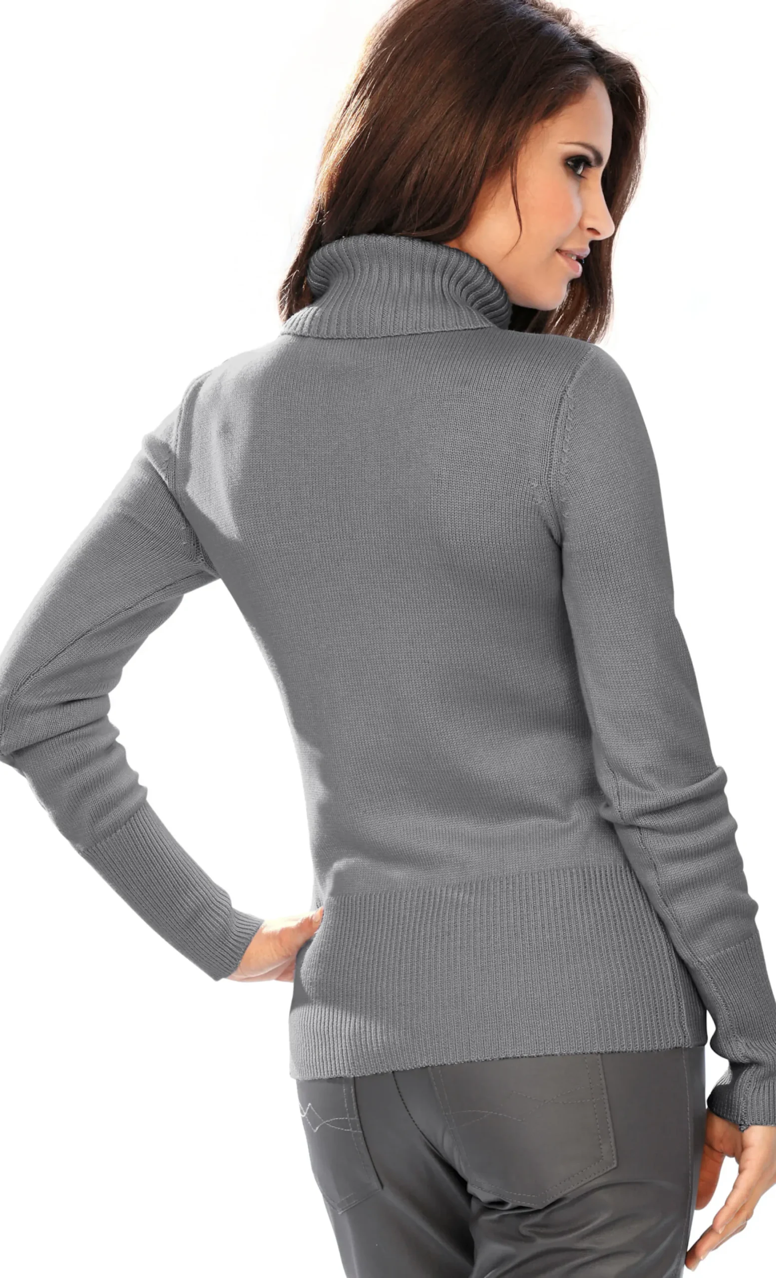 Rollkragenpullover mit Kaschmir-Anteil