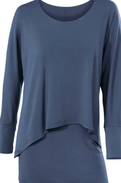 Rundhalsshirt mit Fledermaus-Ärmeln