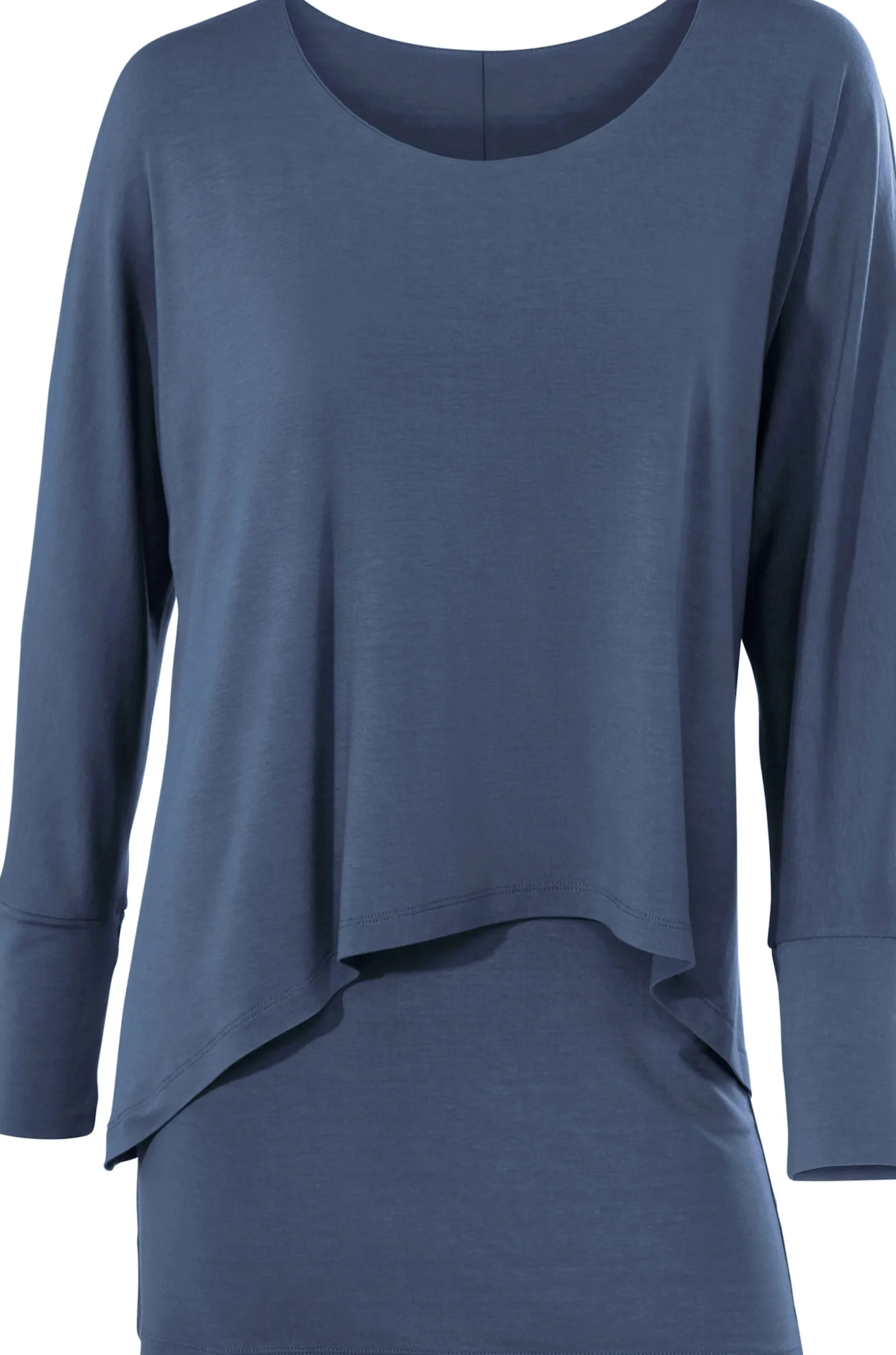 Rundhalsshirt mit Fledermaus-Ärmeln