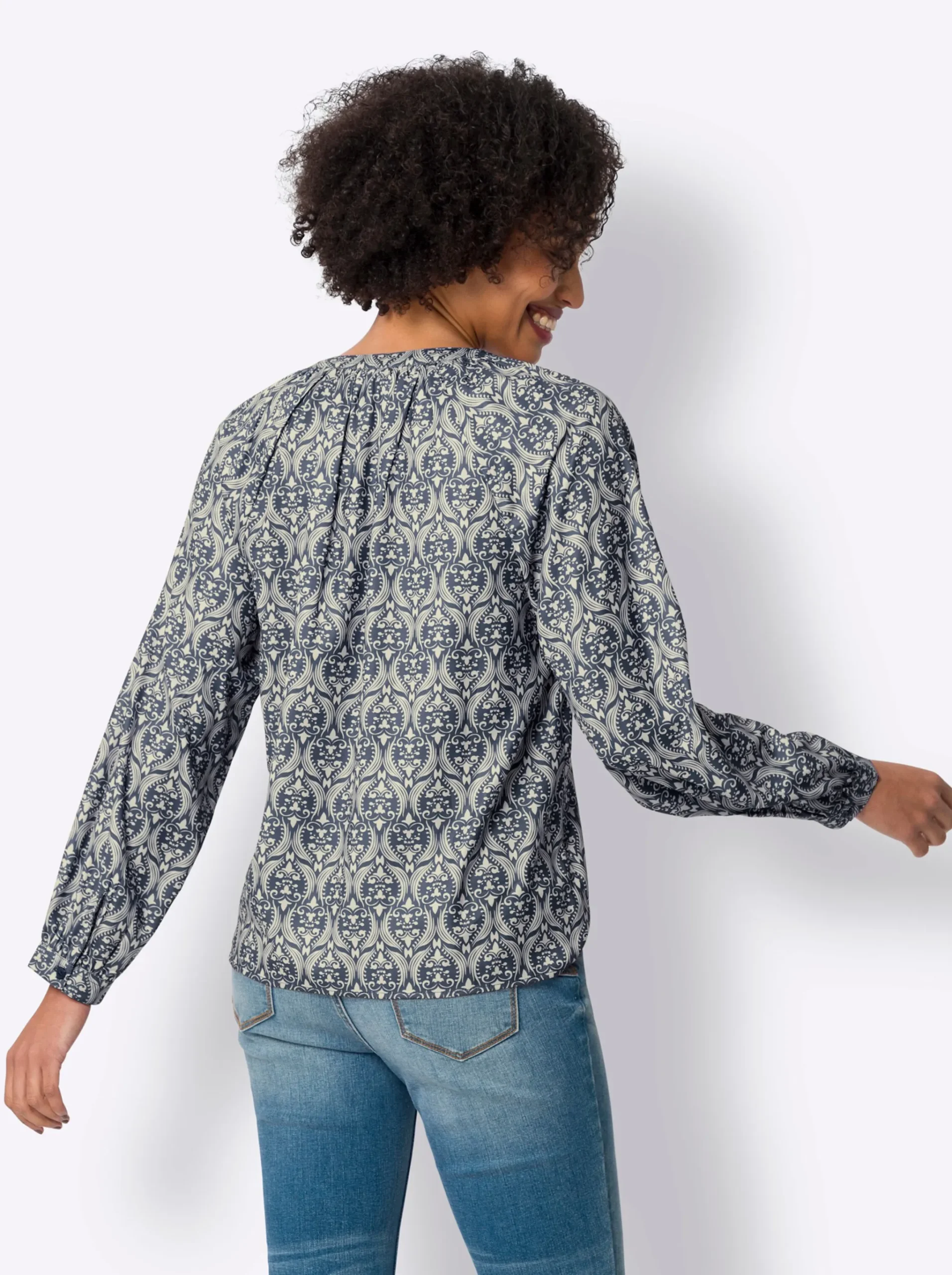 Schlupfbluse aus Satin