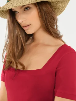 Shirt aus Rippenware