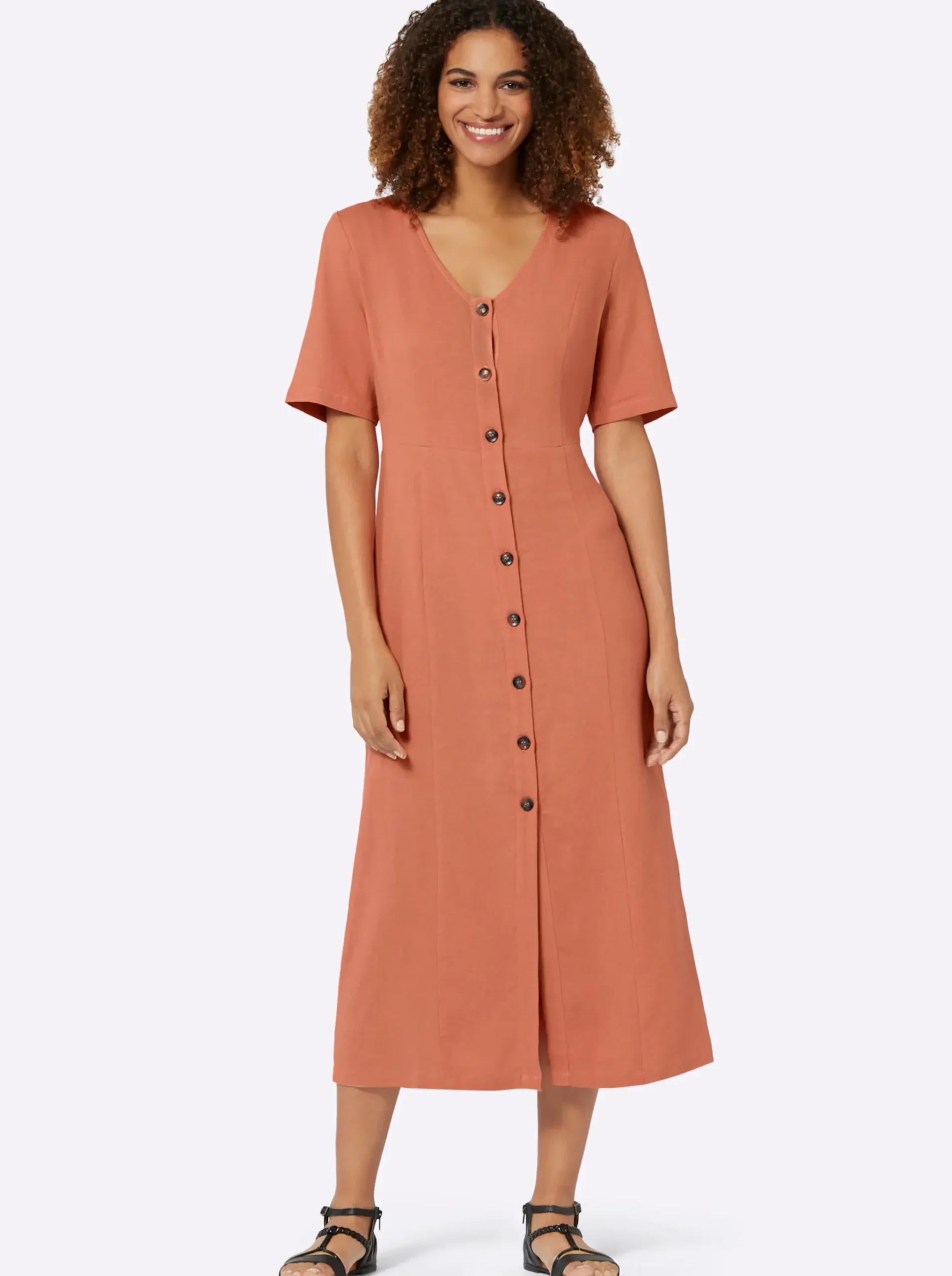 Sommerkleid Knöpfe in Horn-Optik