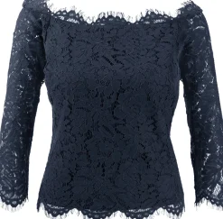 Spitzenbluse mit 3/4-Ärmeln