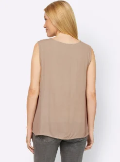 Spitzentop in Crinkle-Optik