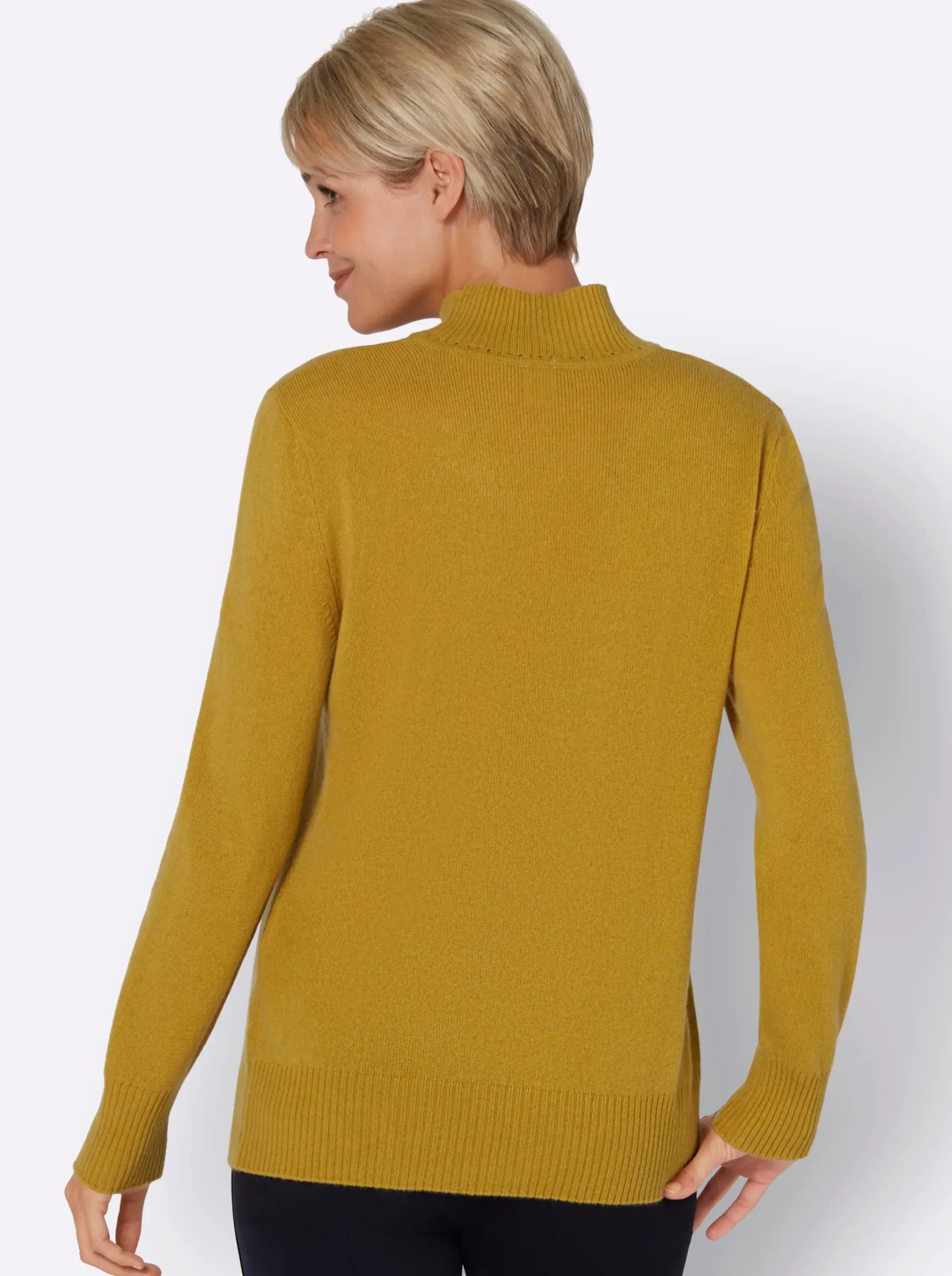 Stehkragenpullover aus reinem Kaschmir