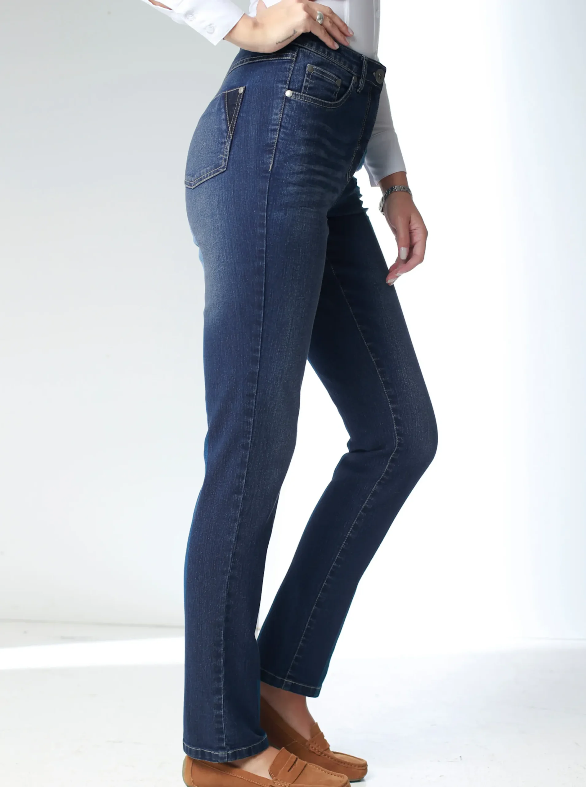 Stretch-Jeans in Used-Optik