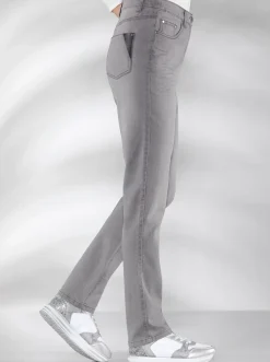 Stretch-Jeans in Used-Optik