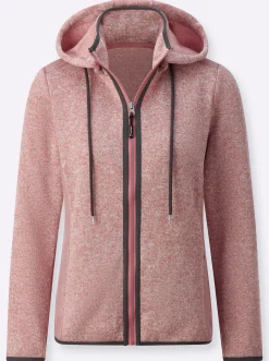 Strickfleecejacke mit seitlichen Strick-Einsätzen