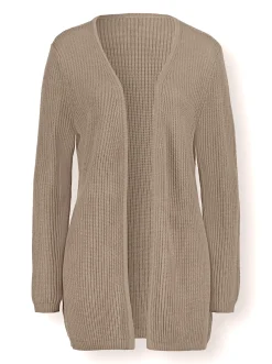 Strickjacke mit gerippten Abschlüssen