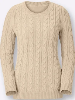 Strickpullover mit Zopfmuster