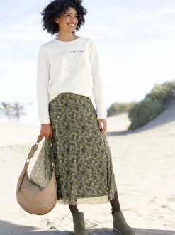 Sweatshirt mit Blumenstickerei