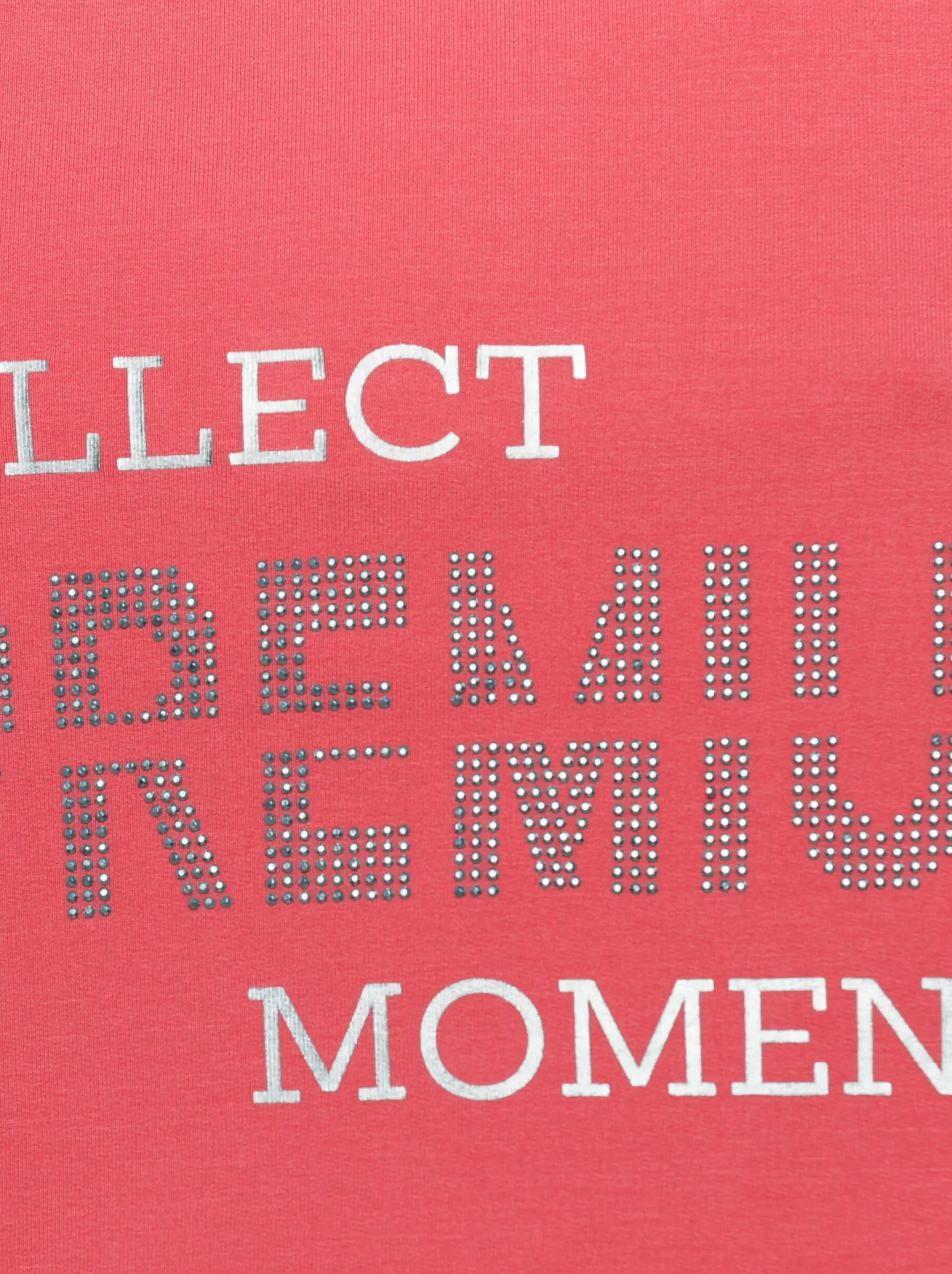 Sweatshirt mit Folienprint und Glitzersteinchen