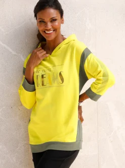 Sweatshirt mit goldfarbenem Folien-Print