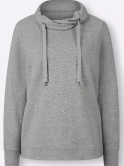 Sweatshirt mit halsfernem Rollkragen