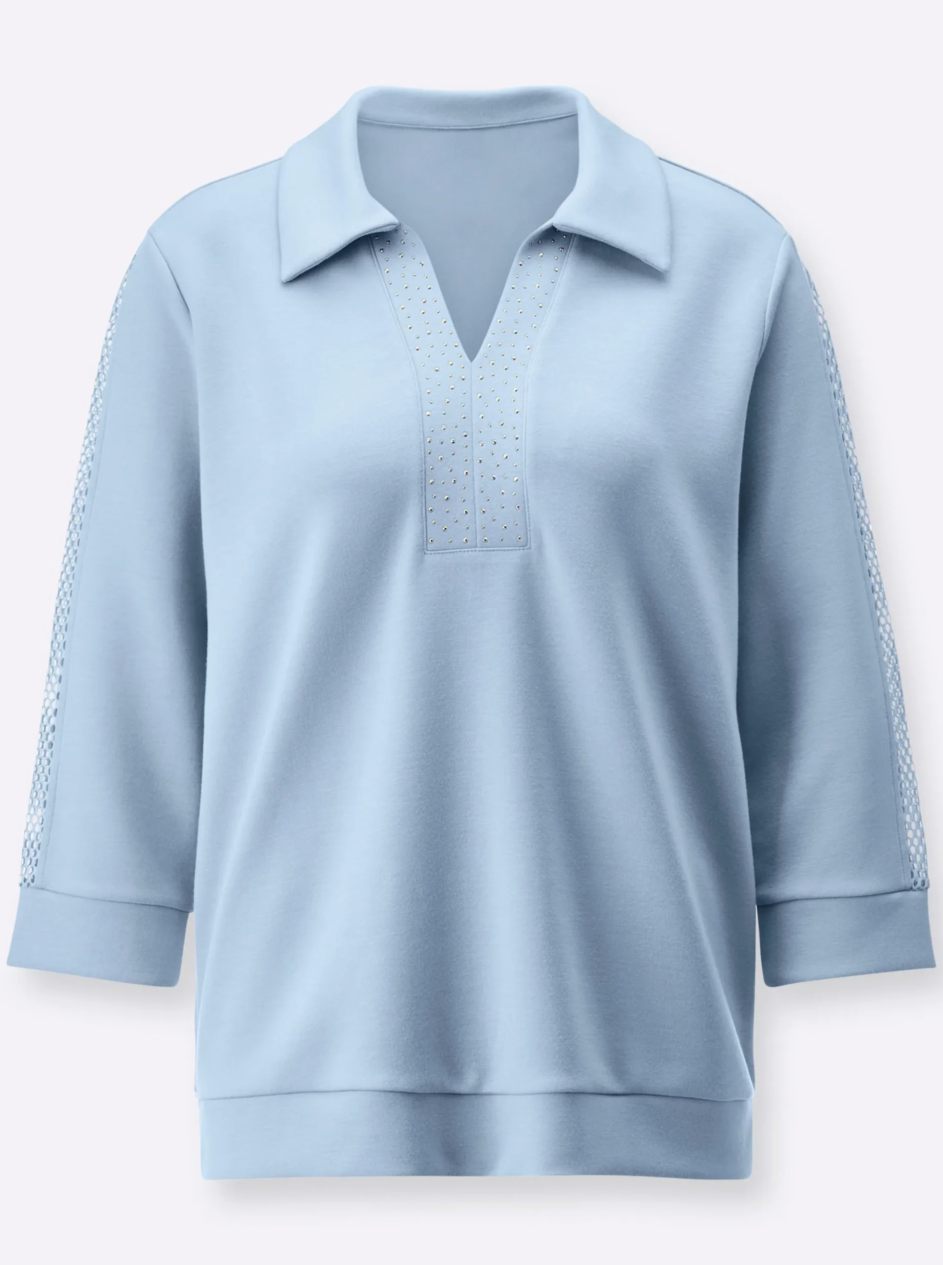 Sweatshirt mit Netzeinsatz entlang der Ärmel