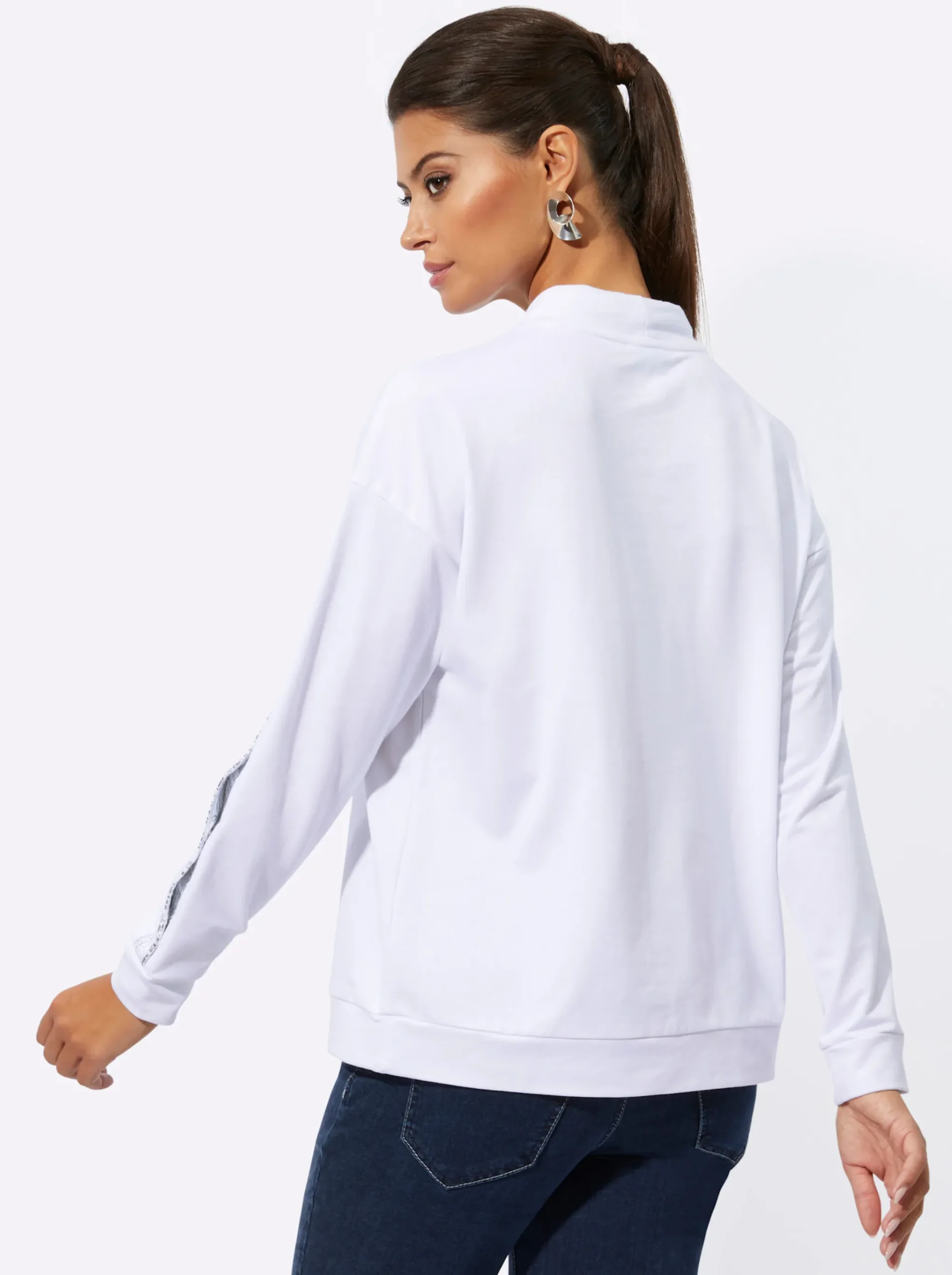 Sweatshirt mit platziertem Metallic-Druck
