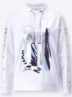 Sweatshirt mit platziertem Metallic-Druck