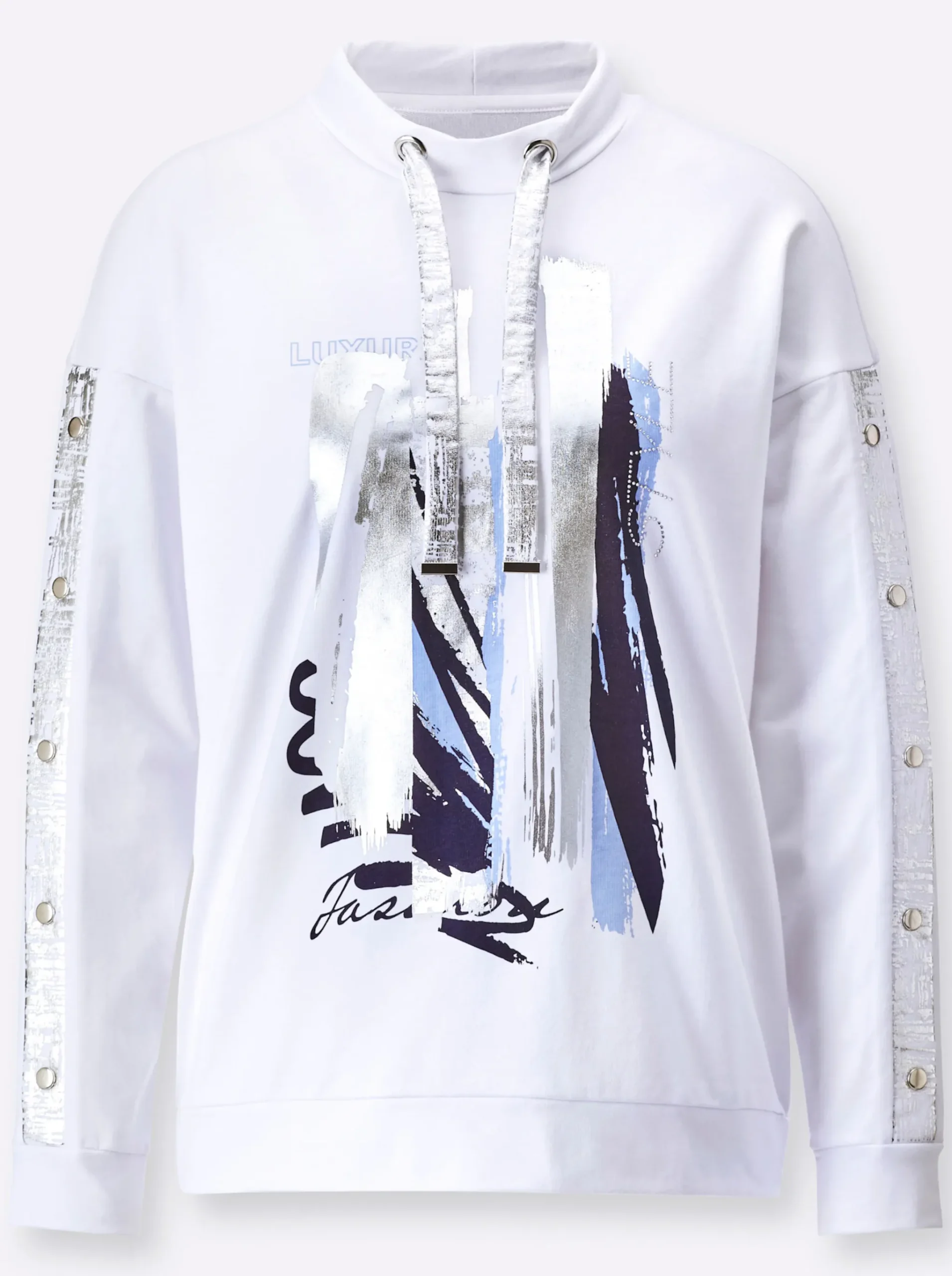 Sweatshirt mit platziertem Metallic-Druck