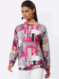 Sweatshirt mit regulierbarem Stehkragen