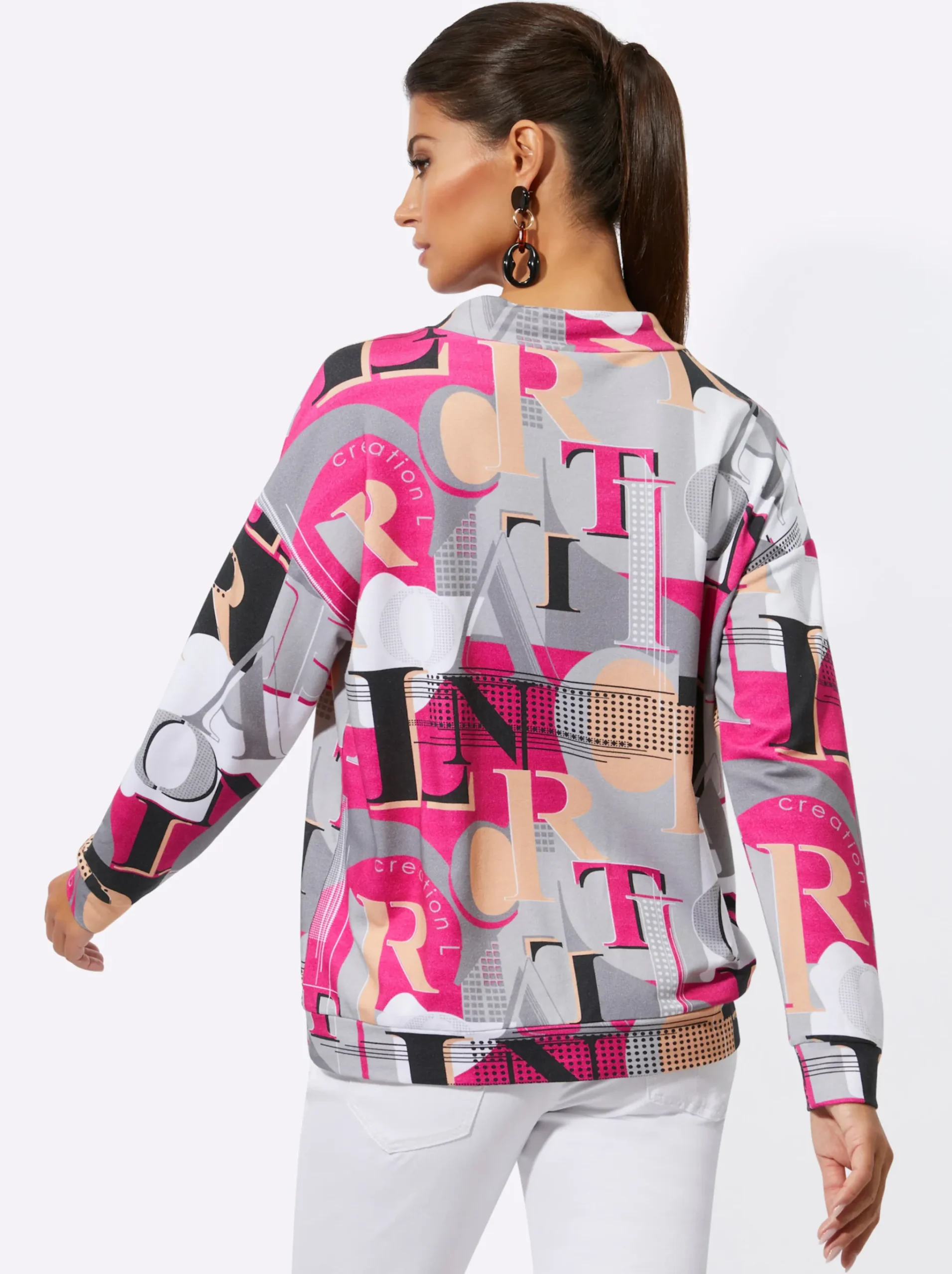 Sweatshirt mit regulierbarem Stehkragen