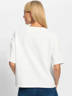 Sweatshirt mit Schriftzug und Glitzersteinchen