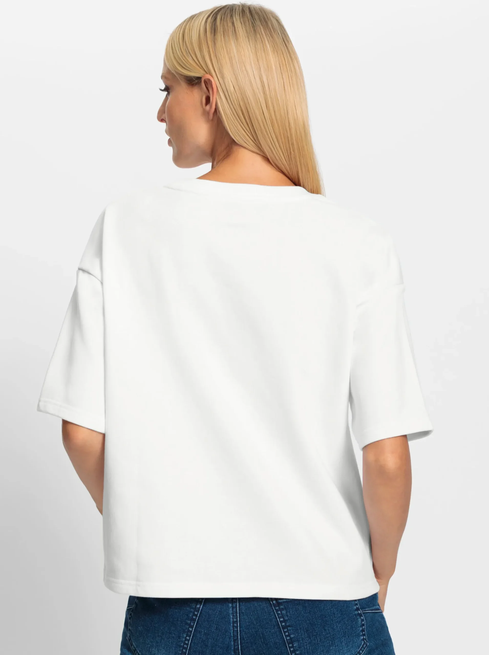Sweatshirt mit Schriftzug und Glitzersteinchen