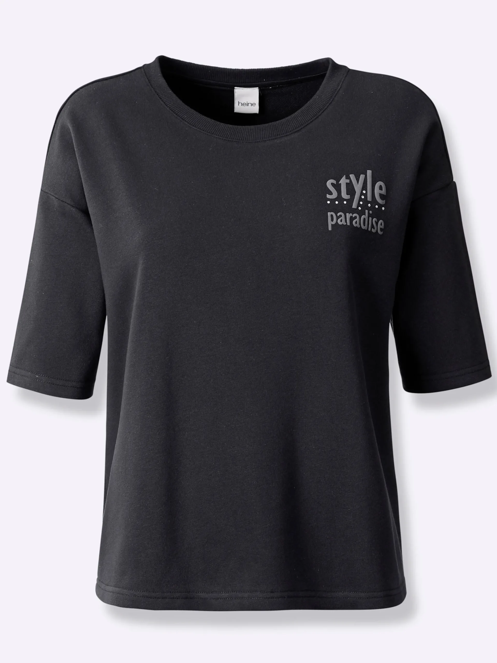 Sweatshirt mit Schriftzug und Glitzersteinchen