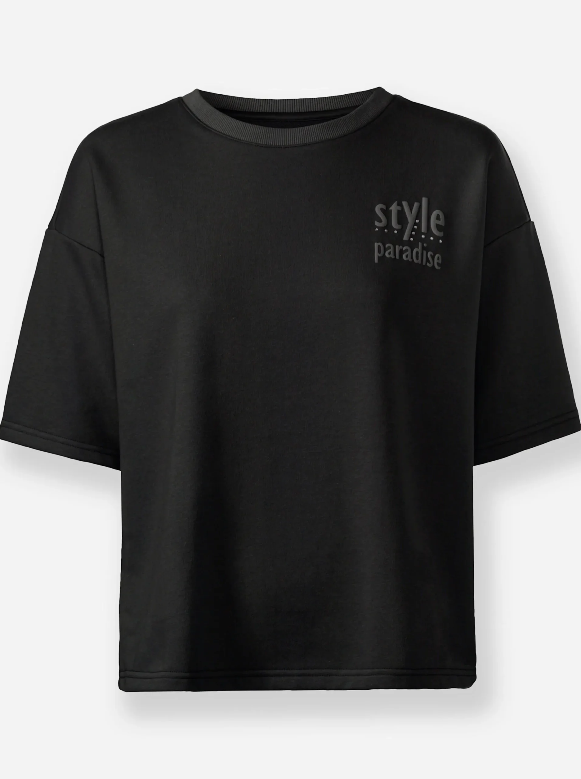 Sweatshirt mit Schriftzug und Glitzersteinchen