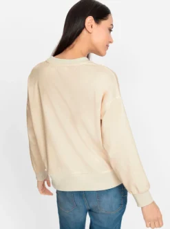 Sweatshirt mit Schriftzug in Satin-Optik