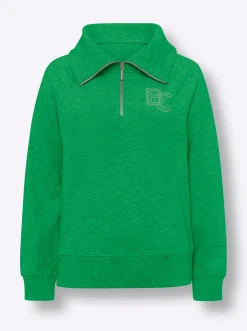 Sweatshirt mit Troyer-Kragen
