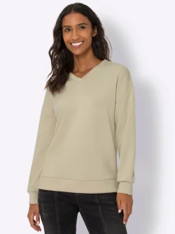 Sweatshirt mit V-Ausschnitt, weich