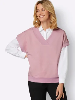 Sweatshirt mit V-Ausschnitt