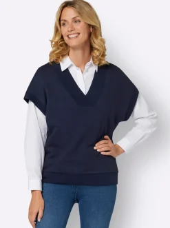 Sweatshirt mit V-Ausschnitt