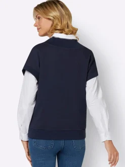 Sweatshirt mit V-Ausschnitt