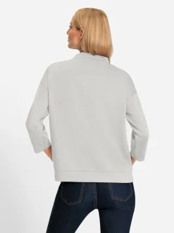 Sweatshirt mit verstellbarem Stehkragen