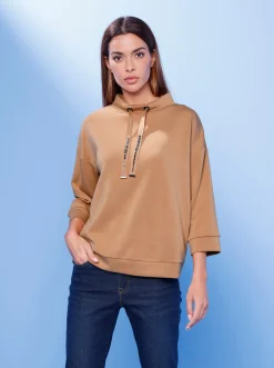 Sweatshirt mit verstellbarem Stehkragen