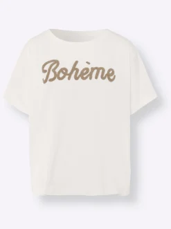 T-Shirt mit Stickerei-Schriftzug