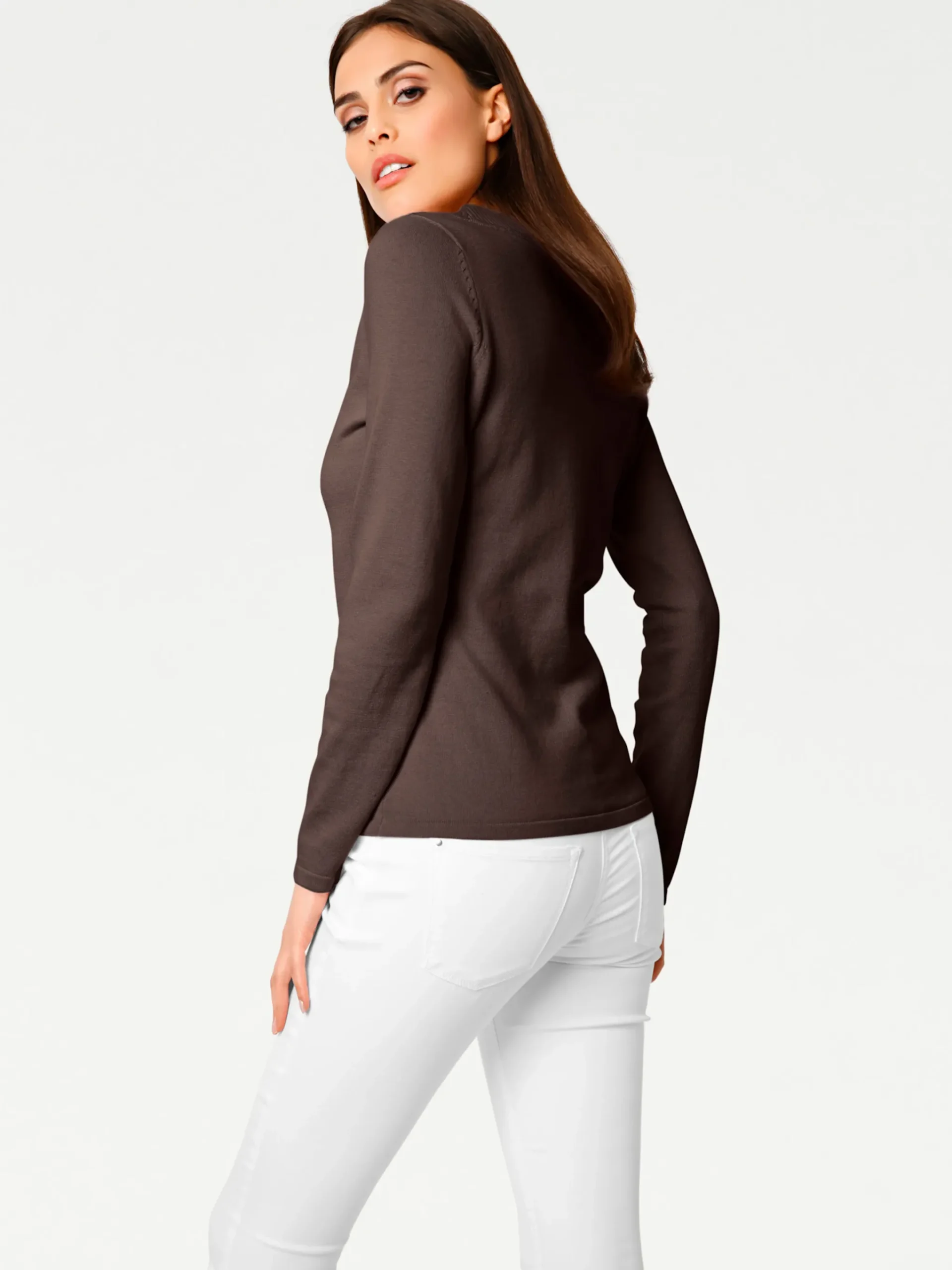V-Ausschnitt-Pullover aus reiner Baumwolle