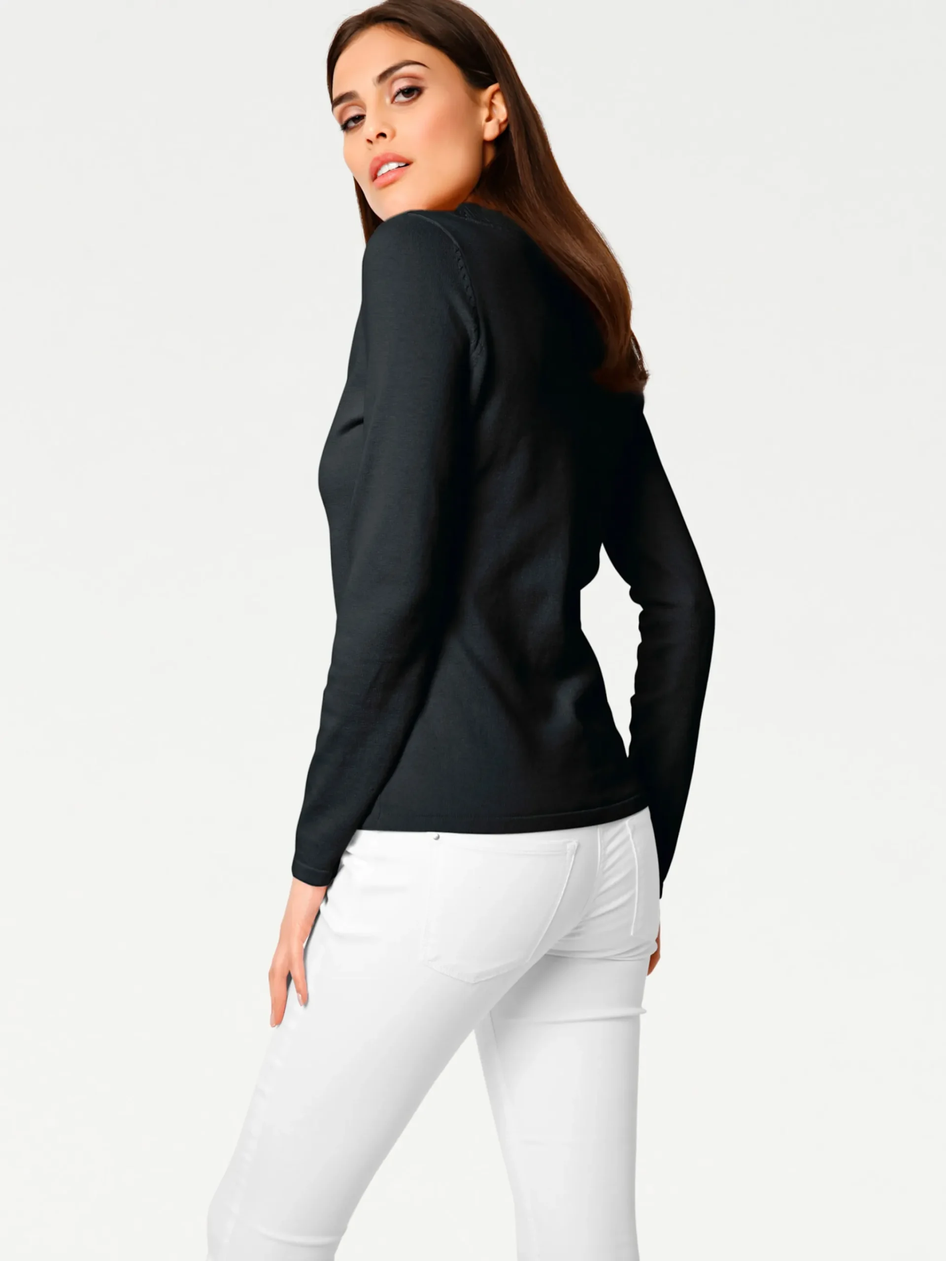 V-Ausschnitt-Pullover aus reiner Baumwolle