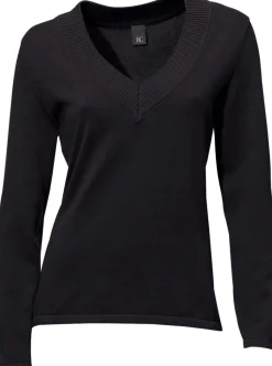 V-Ausschnitt-Pullover aus reiner Baumwolle