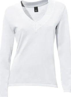 V-Ausschnitt-Pullover aus reiner Baumwolle