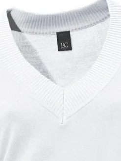 V-Ausschnitt-Pullover aus reiner Baumwolle
