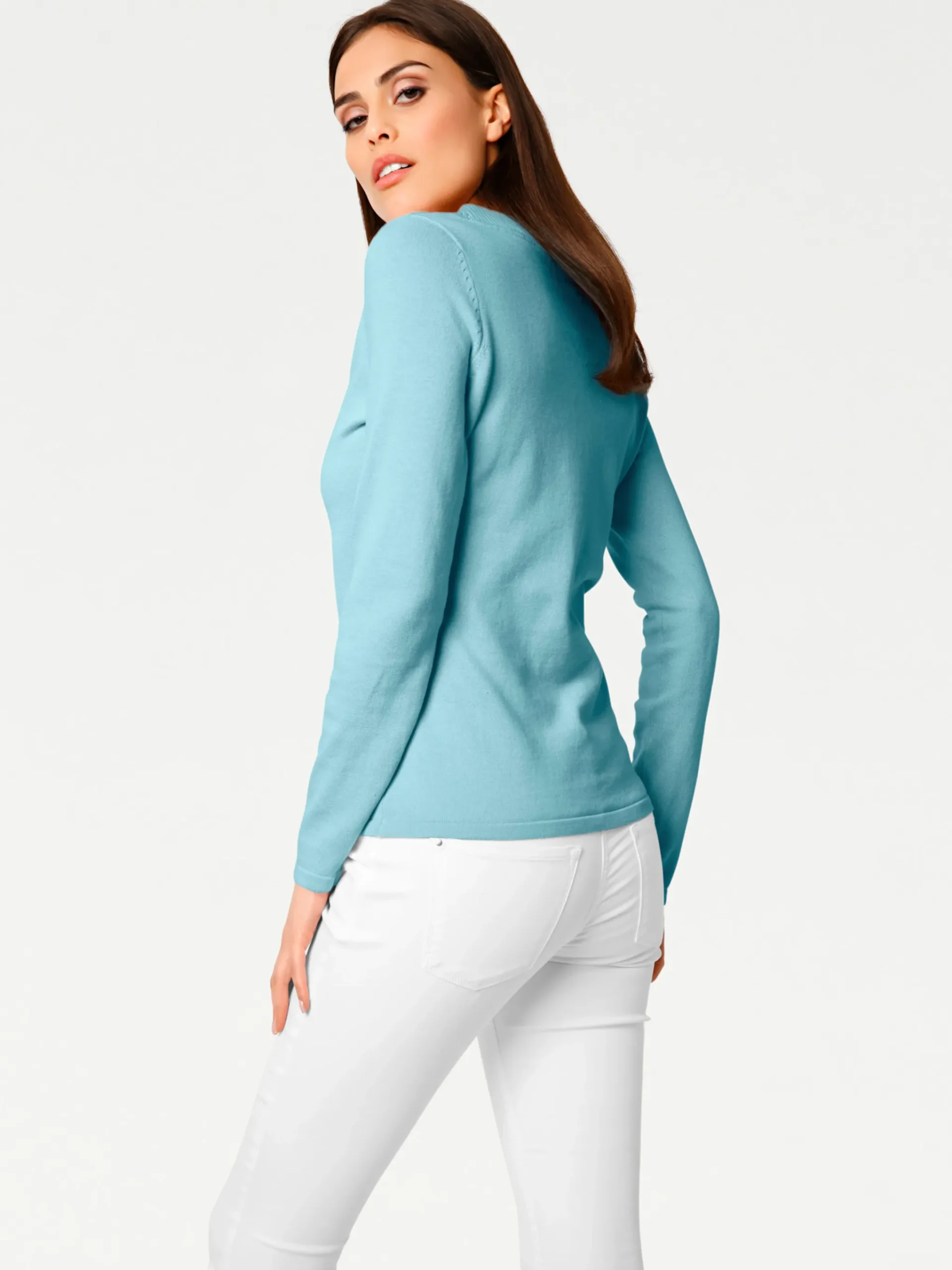 V-Ausschnitt-Pullover aus reiner Baumwolle