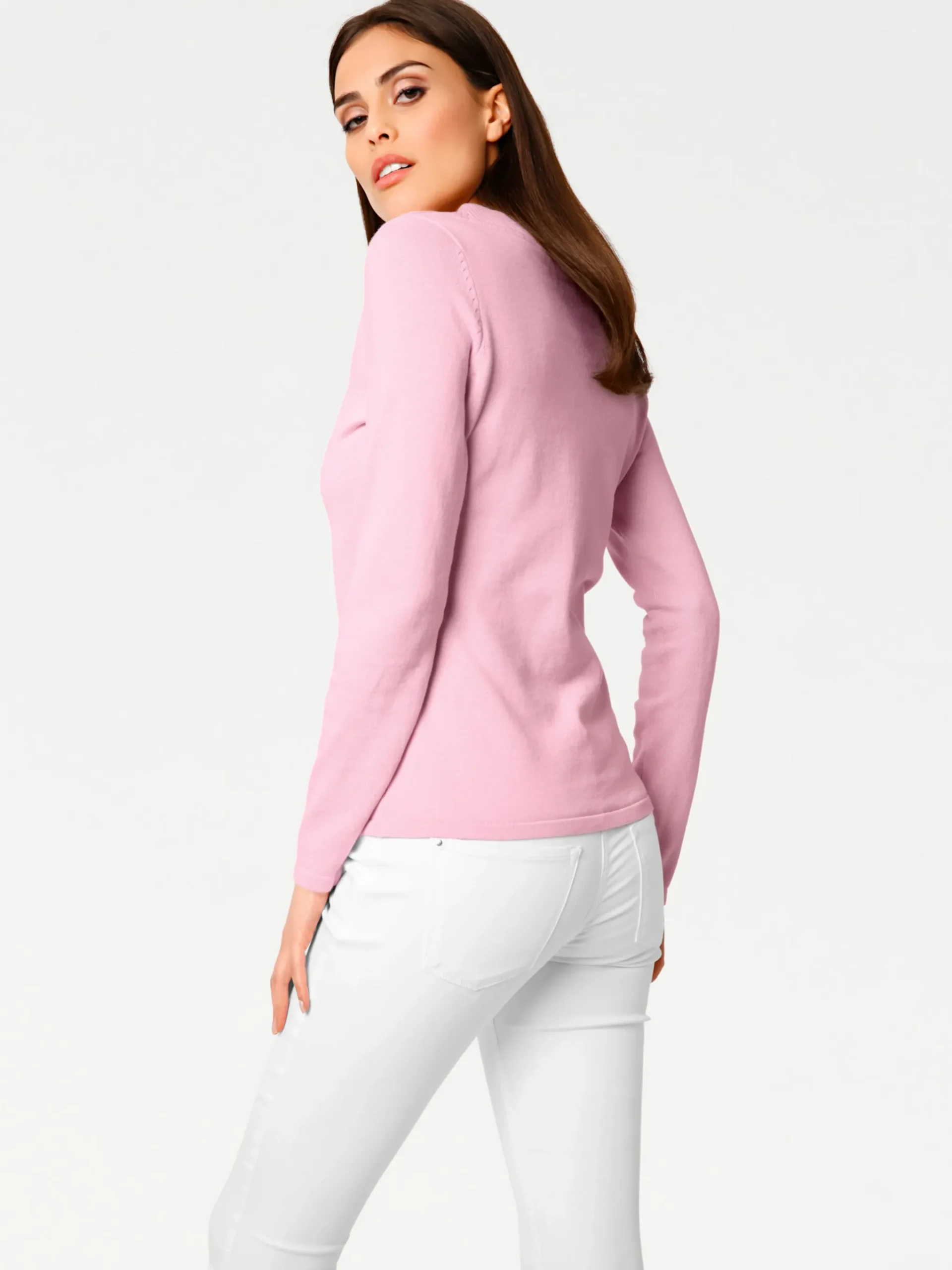 V-Ausschnitt-Pullover aus reiner Baumwolle