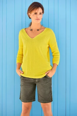 V-Ausschnitt-Pullover im Oversized-Schnitt