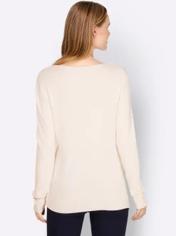 V-Ausschnitt-Pullover in asymmetrischer Form