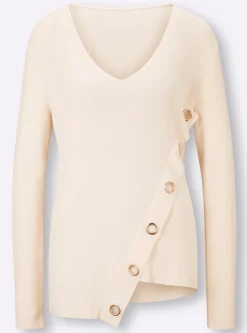 V-Ausschnitt-Pullover in asymmetrischer Form